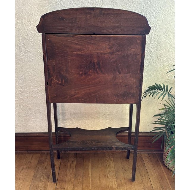 19th Century American Quartersawn Oak Writing Secretary Desk For Sale - Image 16 of 17