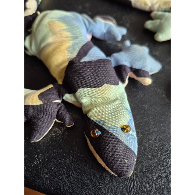 Hand Crafted Textile Treasures- Pair of 1990 Geckos For Sale - Image 11 of 18