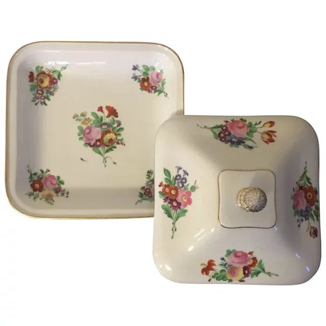 Antique 19th Century French Empire Floral Porcelain Serving Dish & Cover For Sale - Image 13 of 13
