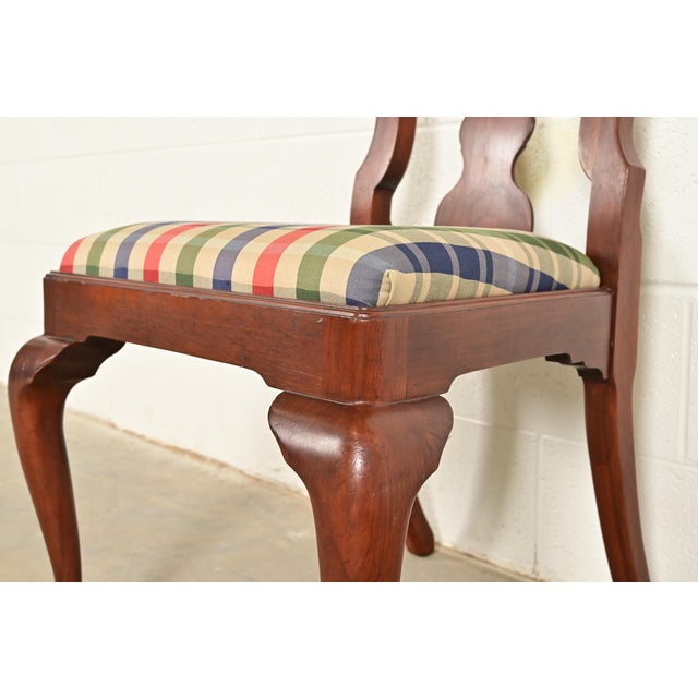 Brown Henkel Harris Queen Anne Solid Cherry Wood Dining Chairs, Set of Six For Sale - Image 8 of 13