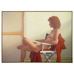 Robert Kinsell 56" X 41" Oil Painting of Nude Woman at Repose