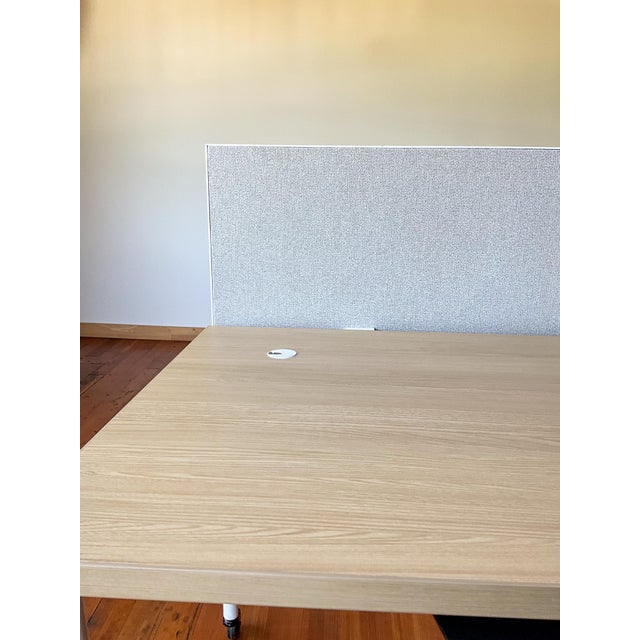 Knoll Desk With Fabric Privacy Barrier For Sale - Image 14 of 17