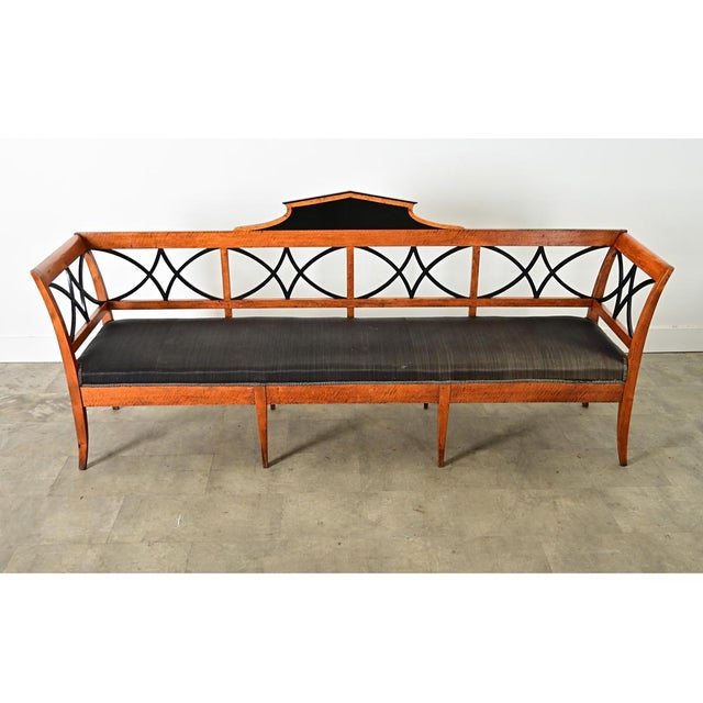 Swedish 19th Century Maple Biedermeier Settee For Sale In Baton Rouge - Image 6 of 12