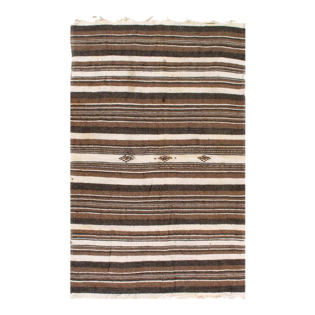 Multi Color Flat Weave Vintage Moroccon 4'5'' X 7'1'' For Sale