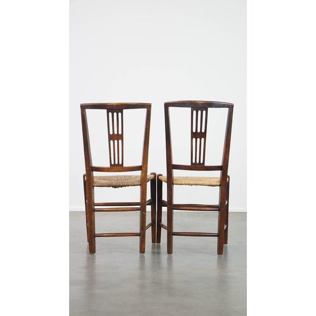 Antique English Dining Room Chairs with Wicker Seats, Set of 4 For Sale - Image 5 of 14