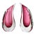 Murano Glass Pink Sommerso Teardrop Vases by Luigi Onesto, 1970's Pair For Sale