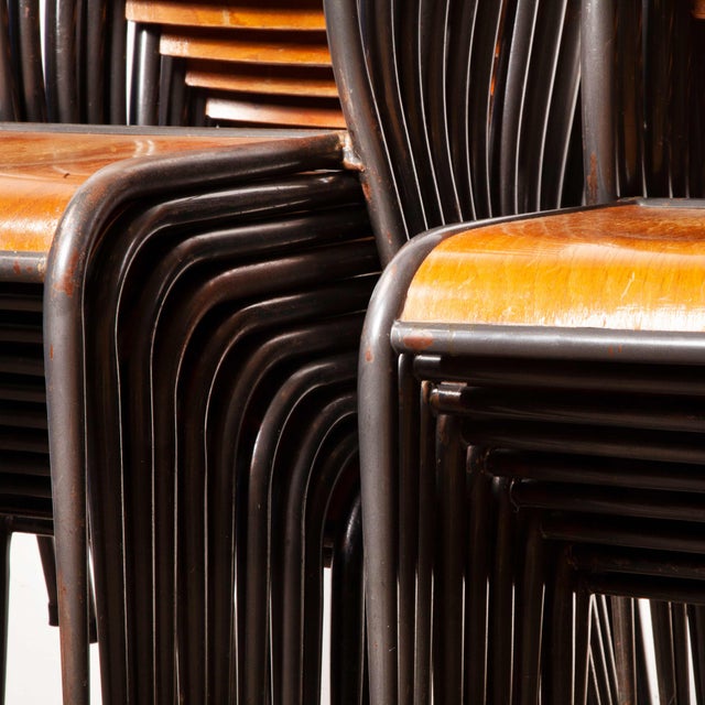 Wood French Dining Chair with Grey Tapered Leg from Mullca, 1950s For Sale - Image 7 of 18