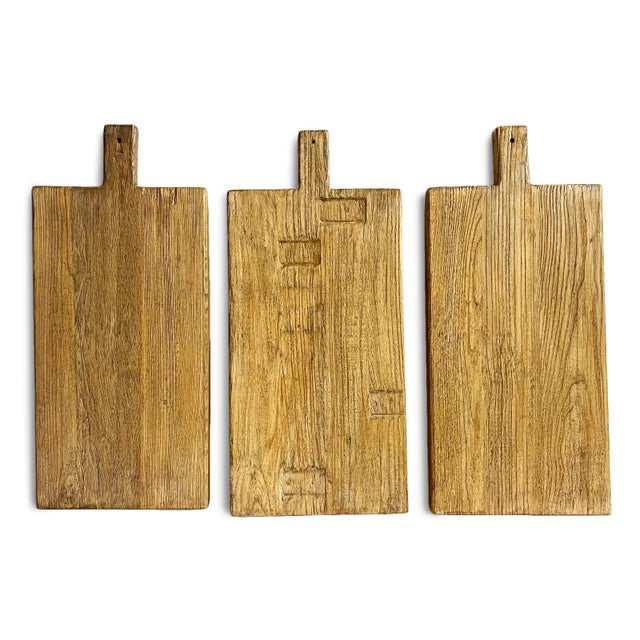 Large Rectangle Vintage Elm Charcuterie Board For Sale - Image 4 of 7