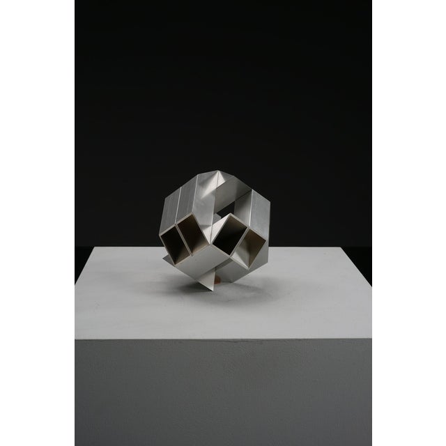 Margot Zanstra, Geometric Abstract Sculpture, 1970s, Steel For Sale - Image 4 of 15