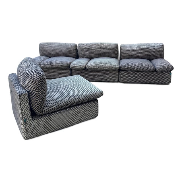 Modular Sofa with Lounge Chair by D'Urbino, Lomazzi and De Pas for Zanotta, 1970s, Set of 3 For Sale