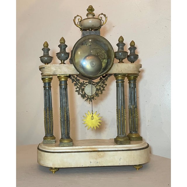Antique 19th C French a Paris Louis XVI Ornate Ormolu Bronze Marble Mantle Clock For Sale - Image 10 of 16