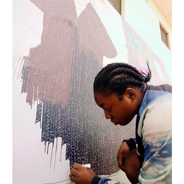 Chambers of Her Sorrows, Figurative Abstract, Janet Adegoke (2021) Acrylic on Canvas For Sale - Image 9 of 9