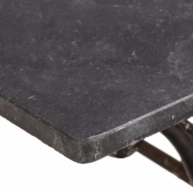 French Pair of French Cast Iron and Stone Tables, 19th C. For Sale - Image 3 of 6