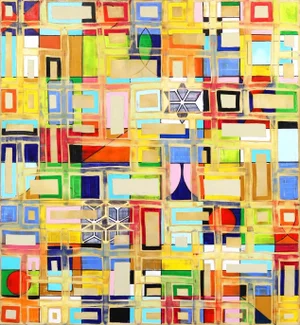 "Pattern Mix" Contemporary Pattern Oil Painting by Petra Rös-Nickel