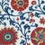 Sample- Schumacher Fergana Embroidery Print Fabric in Prussian For Sale