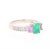 This ring has an Emerald Cut Green Emerald that weighs 0.65 Carats with 2 Emerald Cut Pink Sapphires on each side that...
