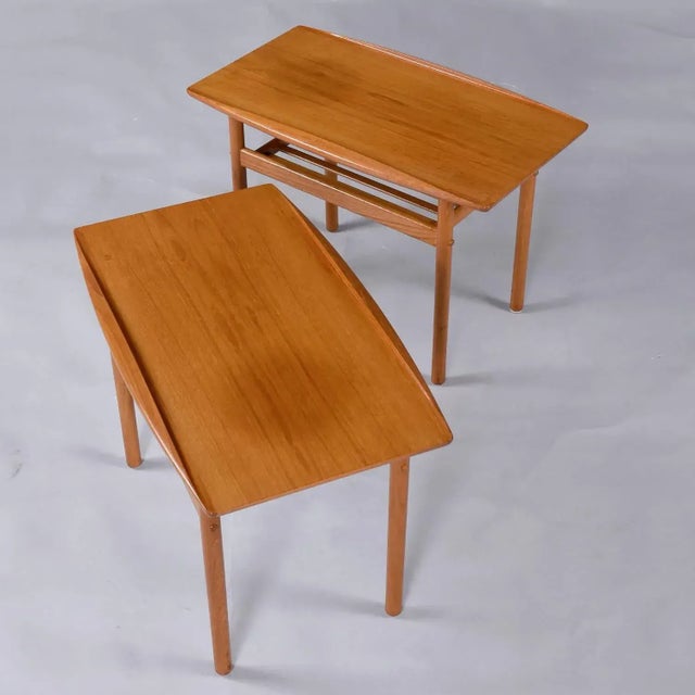 1960s Pair of Grete Jalk for Poul Jeppesen Møbelfabrik Danish Teak Side Tables For Sale - Image 5 of 10