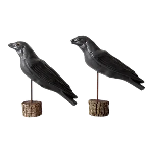 Vintage Crow Decoys Pair
