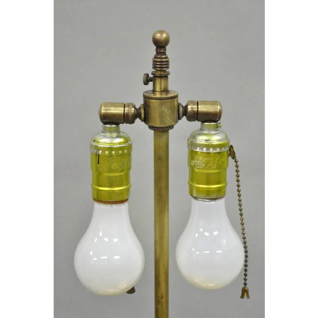 Early 20th Century Antique French Neoclassical Black Faceted Opalene Glass Urn Brass Table Lamp For Sale - Image 5 of 13