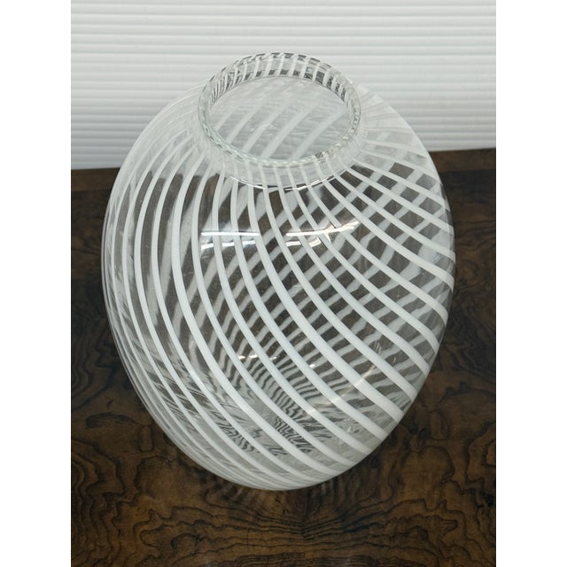 Whirling White Spiral Vase For Sale - Image 9 of 12