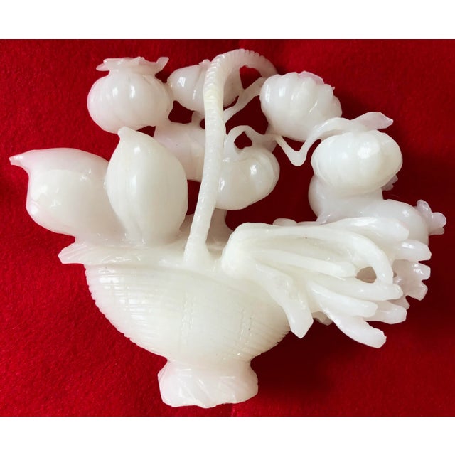 Chinese Carved Stone Fruit Basket For Sale - Image 11 of 11