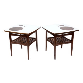 1960s Pair of Mid-Century Teak Side Tables For Sale