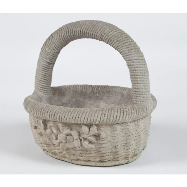 Cast Cement Garden Basket, 20th Century For Sale - Image 11 of 11