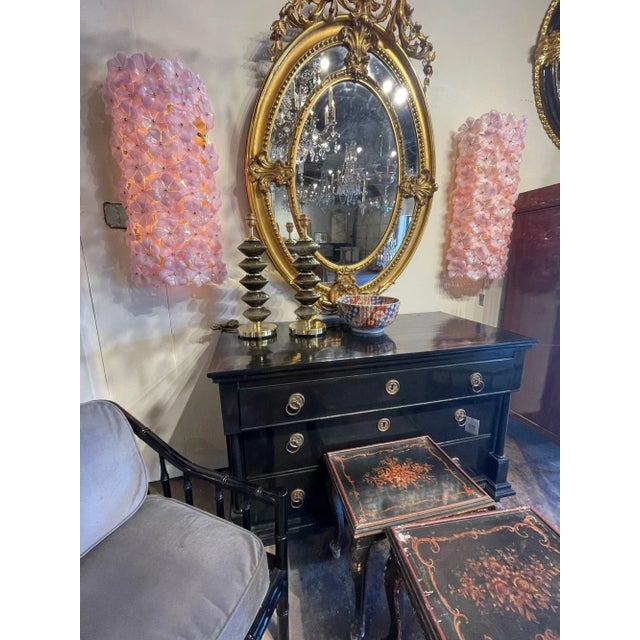 Modern Pair of Modern Smoke Colored Murano Glass and Brass Lamps For Sale - Image 3 of 8