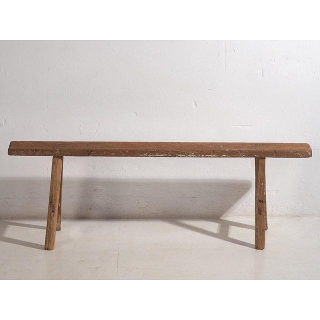 Antique Long Bench in Elm, 1870s For Sale - Image 4 of 8