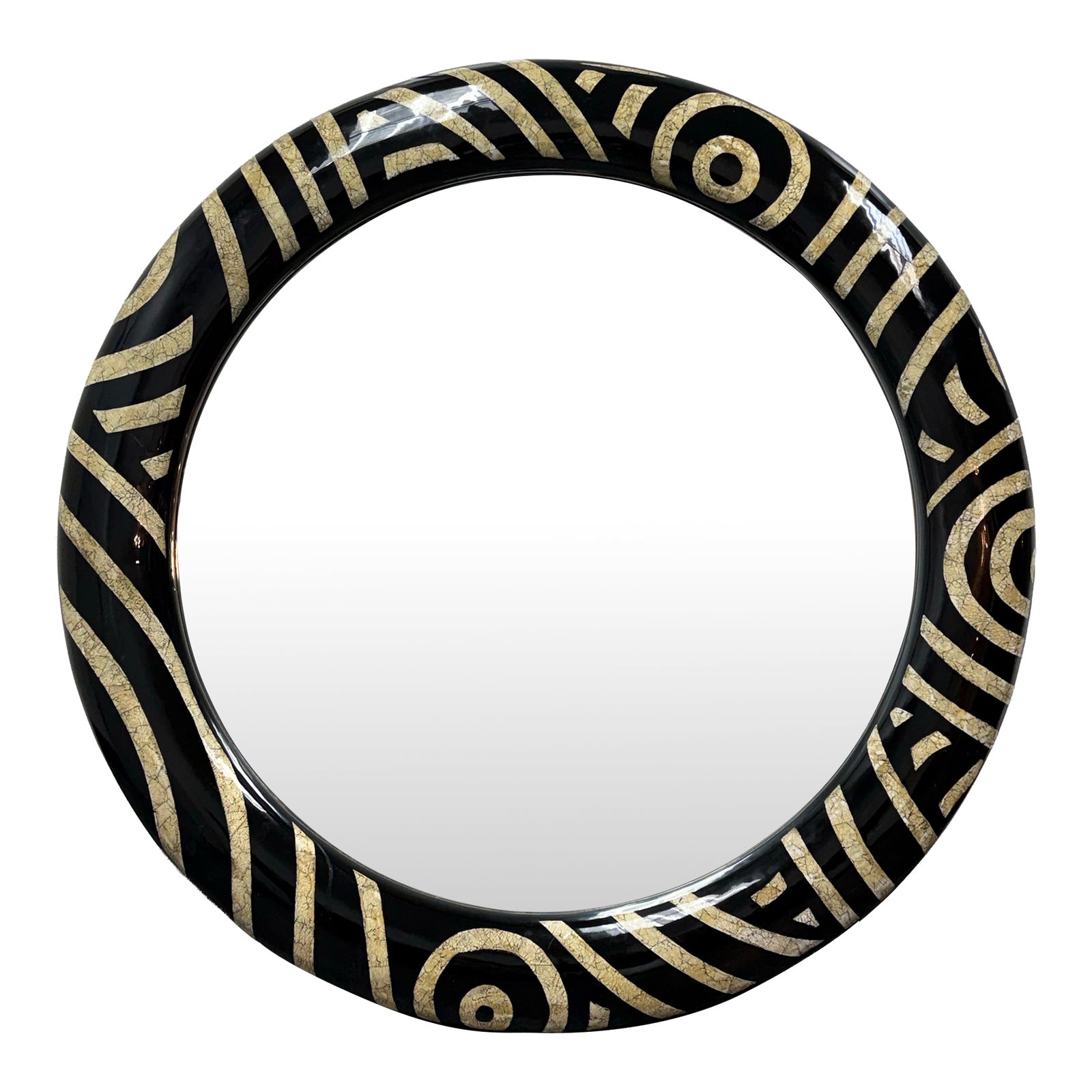 Monumental Africa Collection Eggshell Inlay Wood + Lacquer Wall Mirror ...