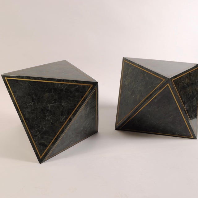 1980s Octahedron Tessellated Marble Side Tables For Sale In New York - Image 6 of 10