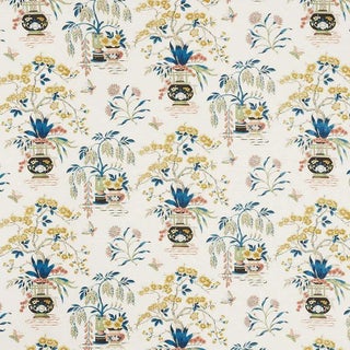 Schumacher Ming Vase Fabric in Multi For Sale