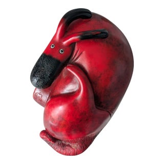 Govinder Nazran Scratch and Sniff Sculpture Red Black Dog 122/205 For Sale