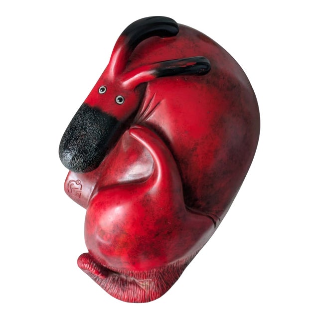 Govinder Nazran Scratch and Sniff Sculpture Red Black Dog 122/205 For Sale