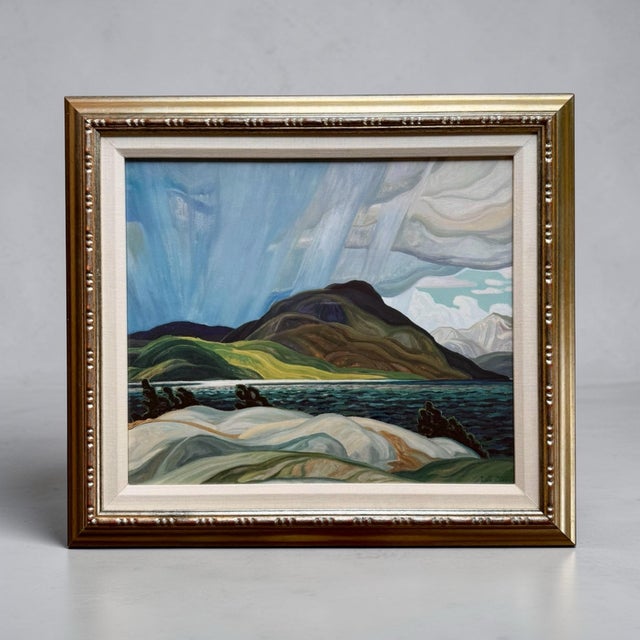 Wood 1970s Framed Artwork Reproduction of "Summer Storm" by Franklin Carmichael (1890 - 1945) For Sale - Image 7 of 12
