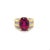 GIA Certified Oval Cut 7 Carat Purplish Red Oval Tourmaline and Diamond Ring, Size 7 For Sale In Miami - Image 6 of 9