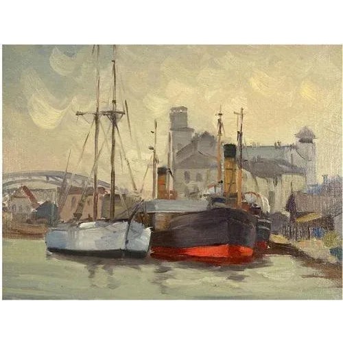 20th century the first half. Cardboard, oil. 34.5x41.5 cm. Cardboard, oil Alberts Filka.