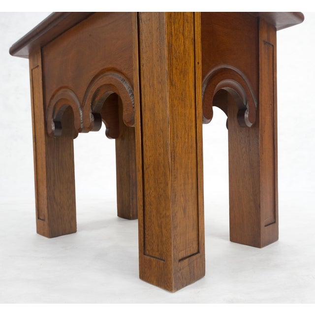 John Widdicomb Heavy Solid Mahogany Custom Wood Milling Arts & Crafts 1970s Side End Table MINT For Sale - Image 4 of 16