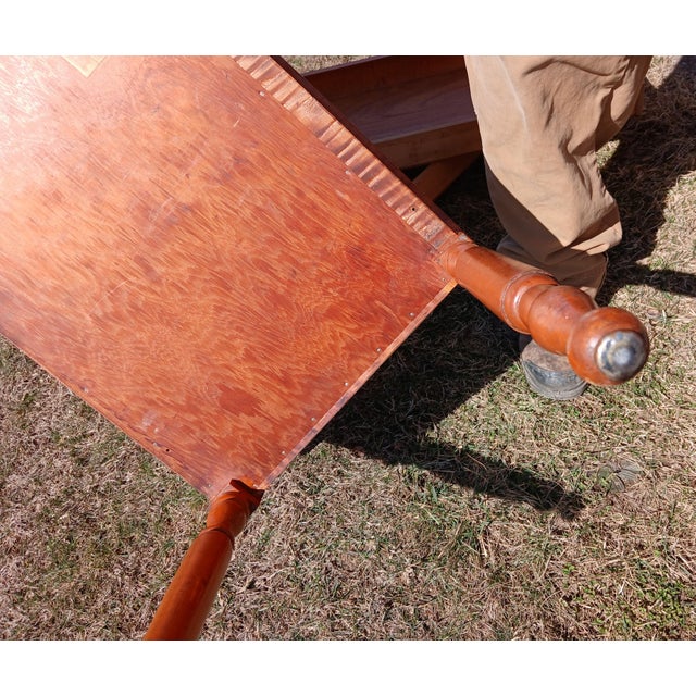 Antique Tiger Maple Dressing Table With 2 Drawers 1934 For Sale - Image 11 of 15