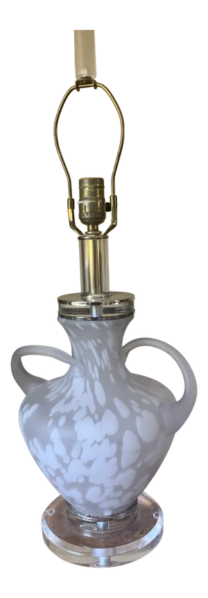 Mid-Century Glass Table Lamp with Acrylic Base