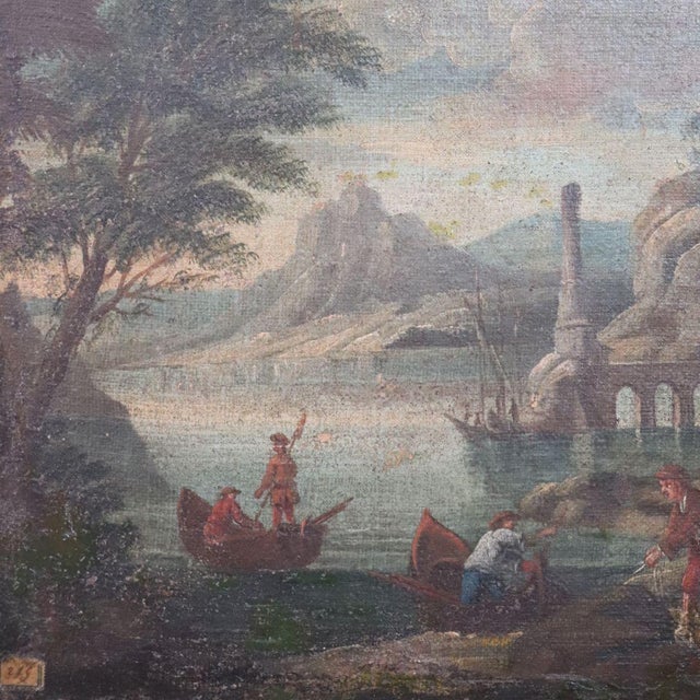 Coastal Landscape, 18th Century, Oil Painting on Canvas For Sale - Image 12 of 15