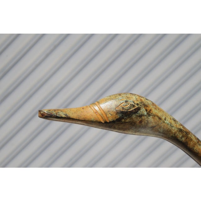Vintage 30" Bronze Swan Sculpture For Sale - Image 11 of 12