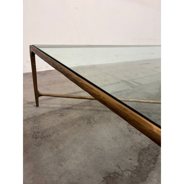 Metal Rh Modern Thaddeus Glass Rectangular Coffee Table For Sale - Image 7 of 9