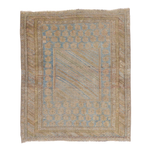 Antique Turkish Oushak Rug, 04'04 X 05'02 For Sale