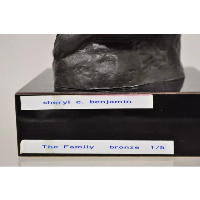Late 20th Century Sheryl C. Benjamin "The Family" Modern Abstract Cast Bronze Figure Sculpture For Sale - Image 5 of 11