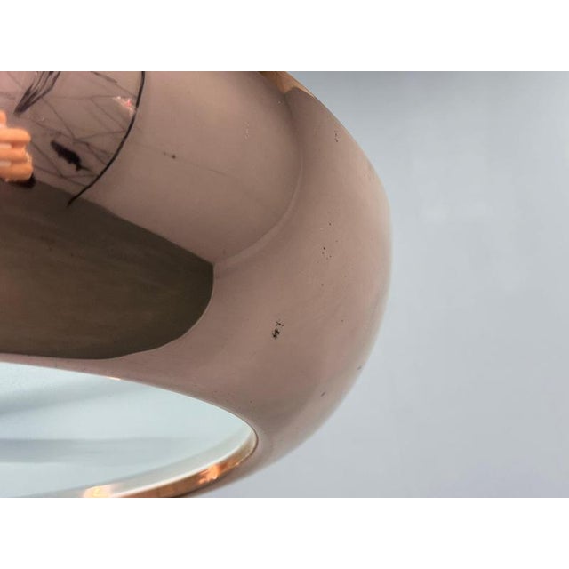 Copper Bauhaus UFO Pendant Light in Copper by Josef Hurka, 1930s For Sale - Image 8 of 12