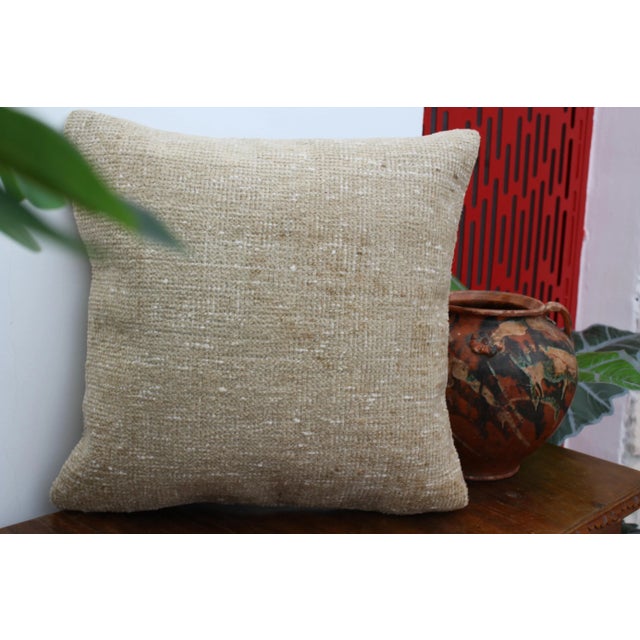 Beige Turkish Kilim Decorative Pillow Cover - 20"x20" For Sale - Image 8 of 13