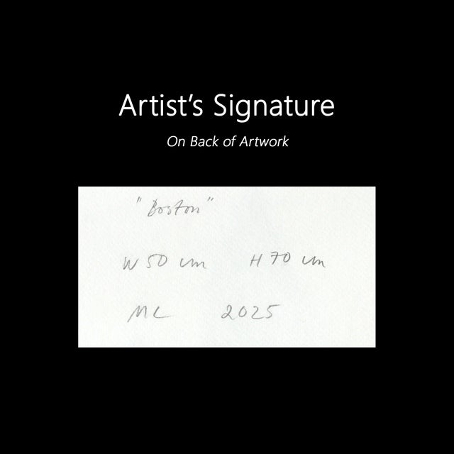 Boston - Abstract Color Drenched Urban Cityscape Watercolor Original Artwork by Maria C Bernhardsson For Sale In Los Angeles - Image 6 of 6