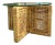 Boho Petite Side Table or Coffee Table | Interlocking Rattan Block Base With Glass Top For Sale
