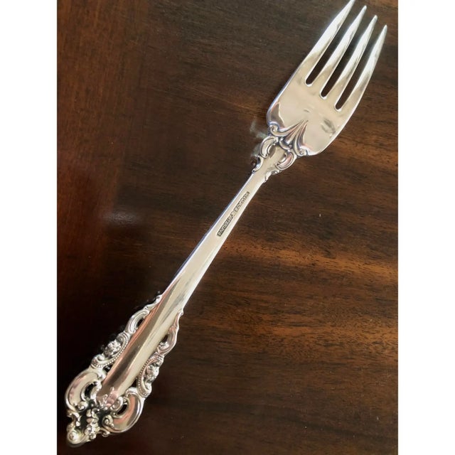Baroque Grande Baroque 124 Pc. Dinner Sterling Wallace Silverware Set For Sale - Image 3 of 10